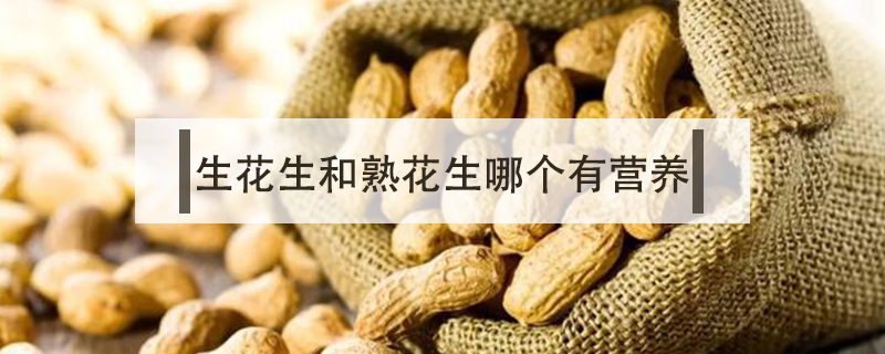 生花生和熟花生哪個有營養