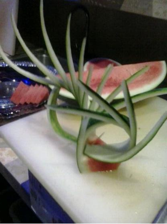 簡單易做的西瓜皮拉花 西瓜皮拉花走刀圖
