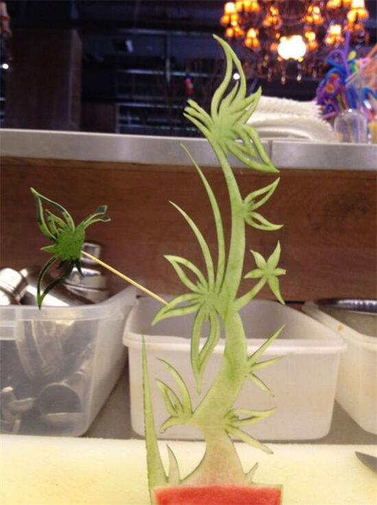 簡單易做的西瓜皮拉花 西瓜皮拉花走刀圖